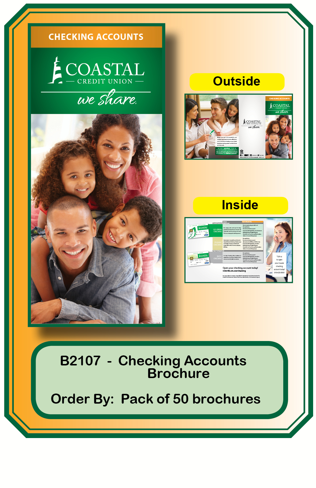 <b>Checking Accounts Brochure**<b>Order By: Pack of 50<b>